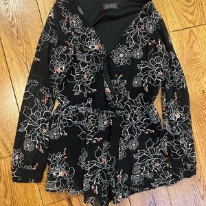 ASTR black floral romper